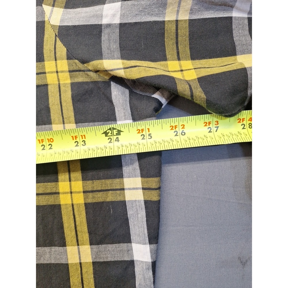 Vintage Wrangler Western Shirt XLT Black Yellow Plaid Pearl Snap Cowboy Rodeo - Picture 5 of 9